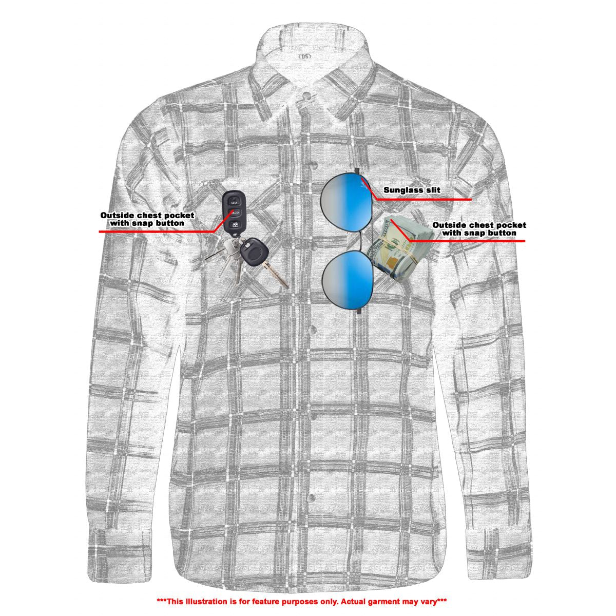 DS4680 Flannel Shirt - Black, Red and Blue
