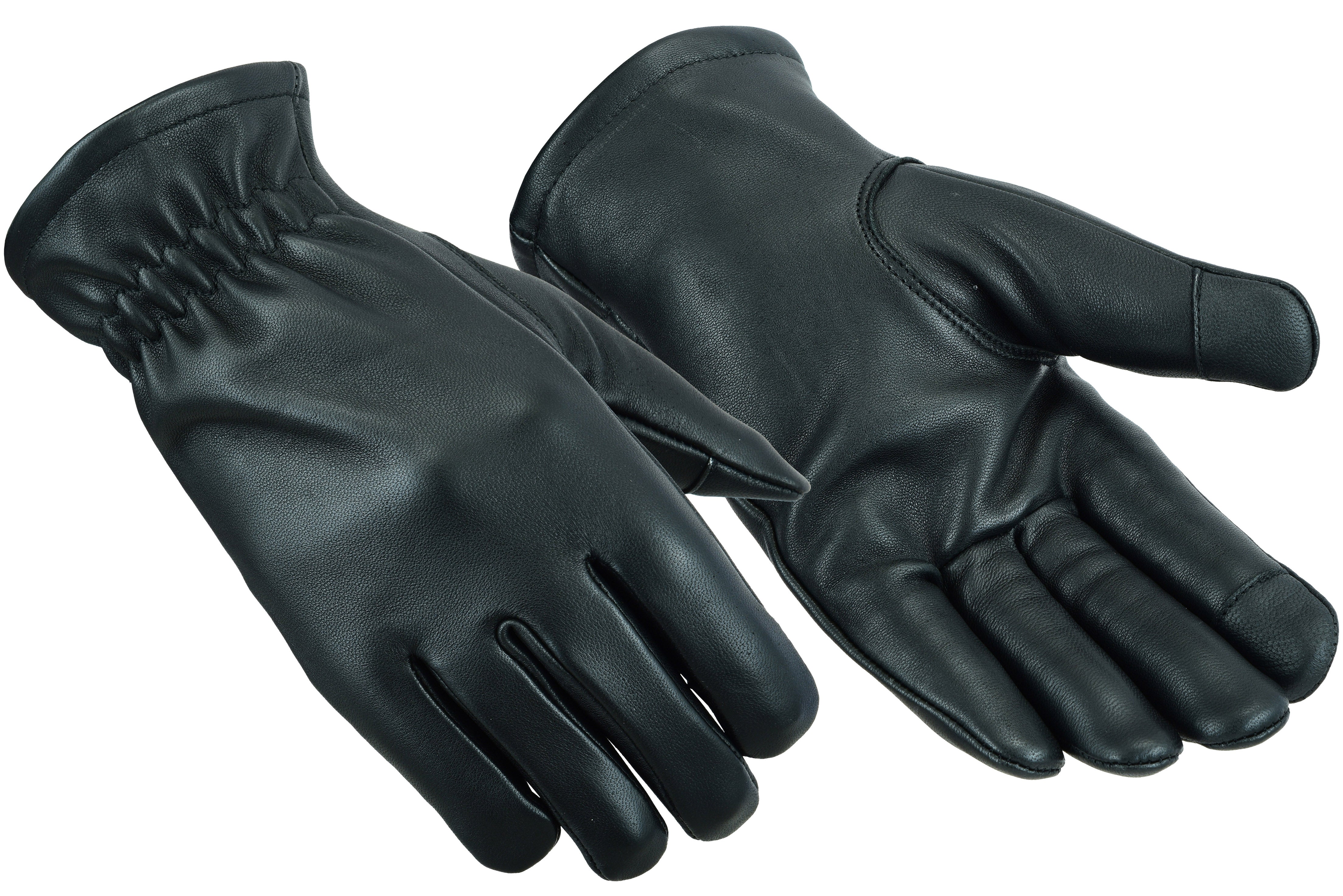 Deer Skin Leather Gloves W/ Zipper - Black – Bikers Gear Online