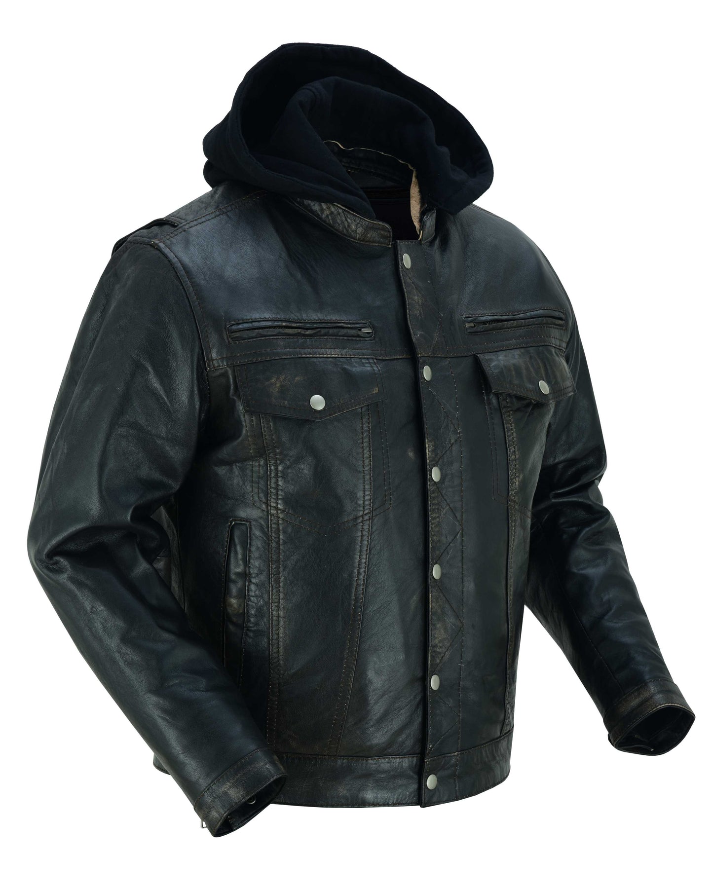 RC782 Men's Lightweight Drum Dyed Distressed Naked Lambskin Jacket