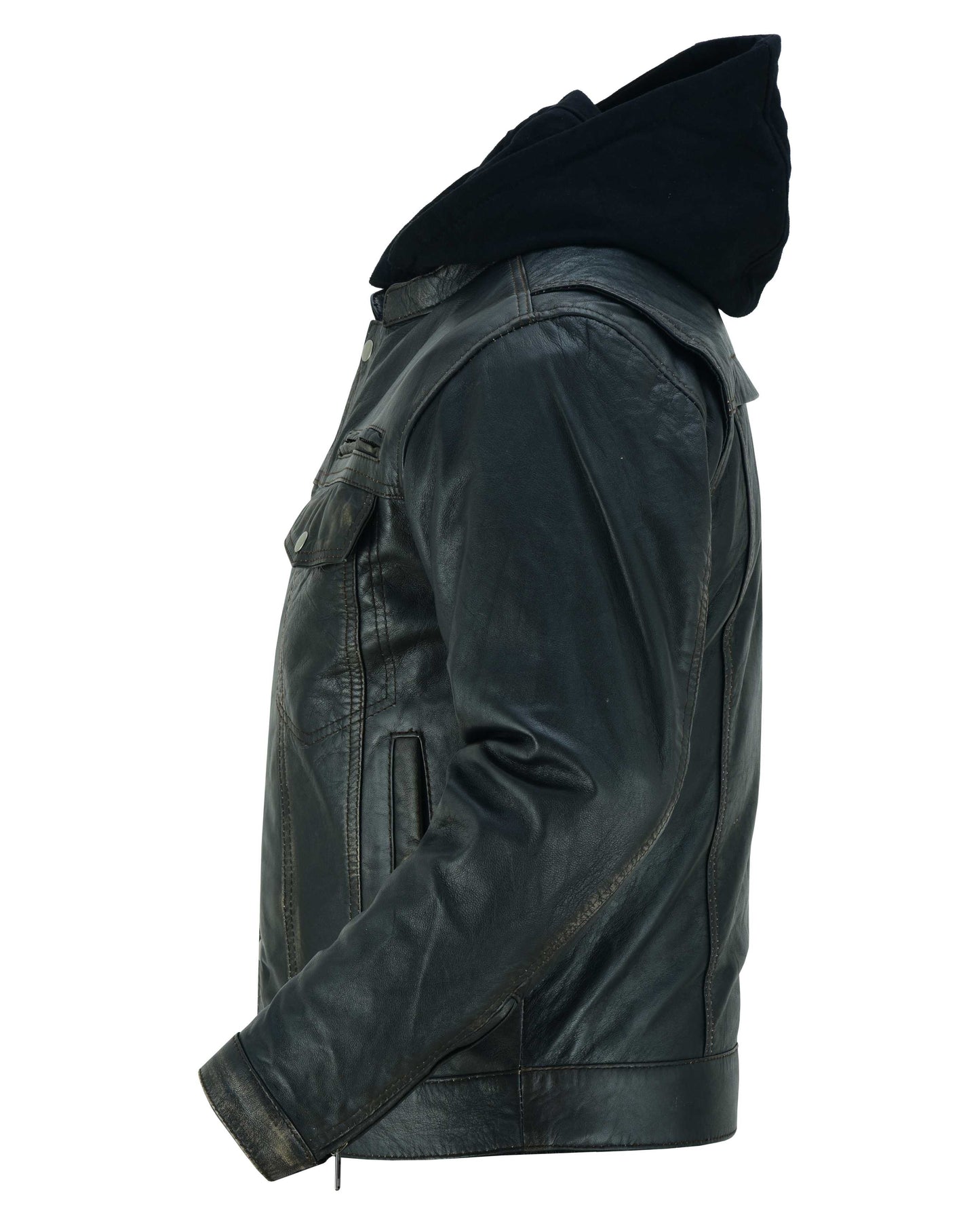 RC782 Men's Lightweight Drum Dyed Distressed Naked Lambskin Jacket