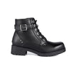 Ladies Black 6-Eye Motorcycle Boots W/ Zipper