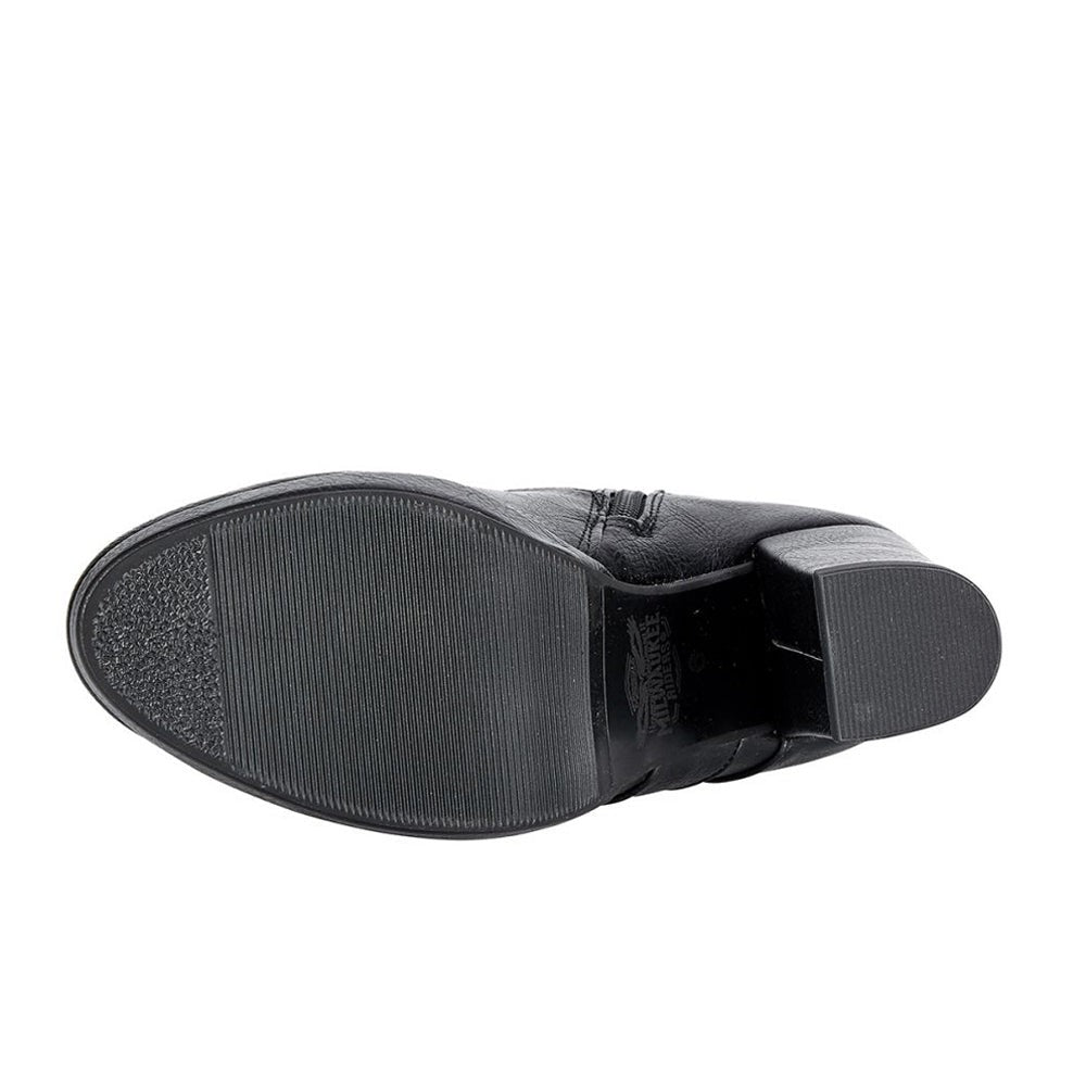Womens Leather Zippered Chunky Heel Boots By Milwaukee Riders®