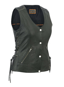 Womens Leather Motorcycle Vests