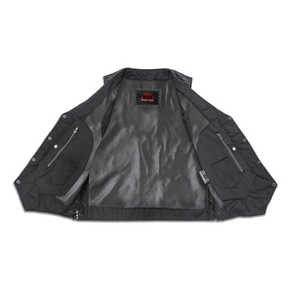 Men's Line Ranger Multi-Pocket Motorcycle Vest - Black