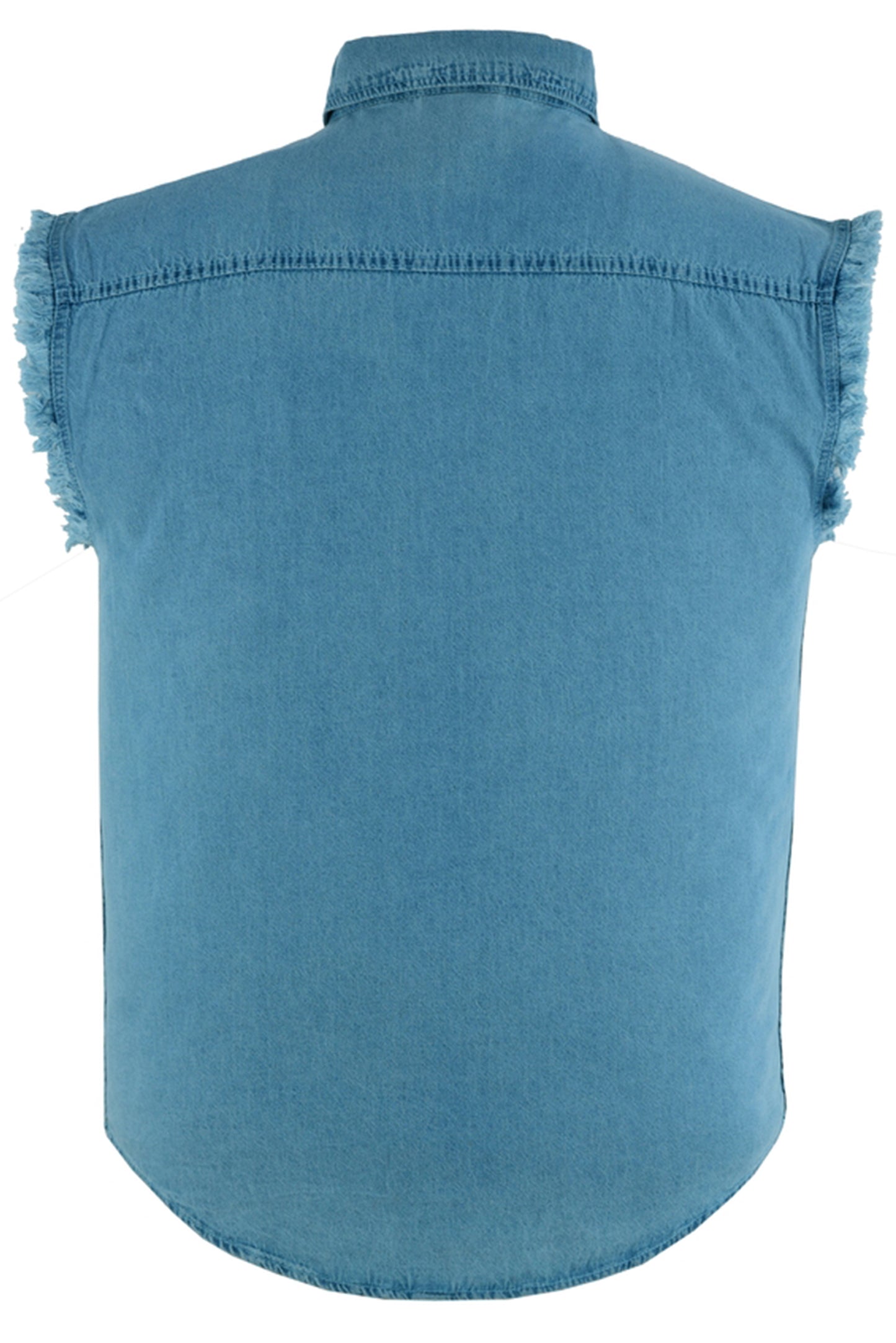 DM6002 Men's Blue Lightweight Sleeveless Denim Shirt