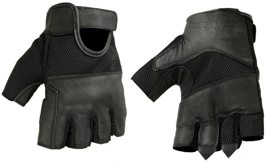 Leather/ Mesh Fingerless Glove