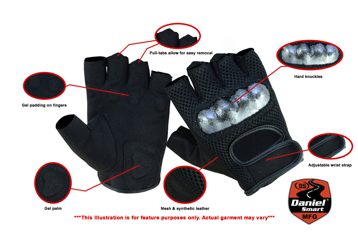 Sporty Mesh Fingerless Glove