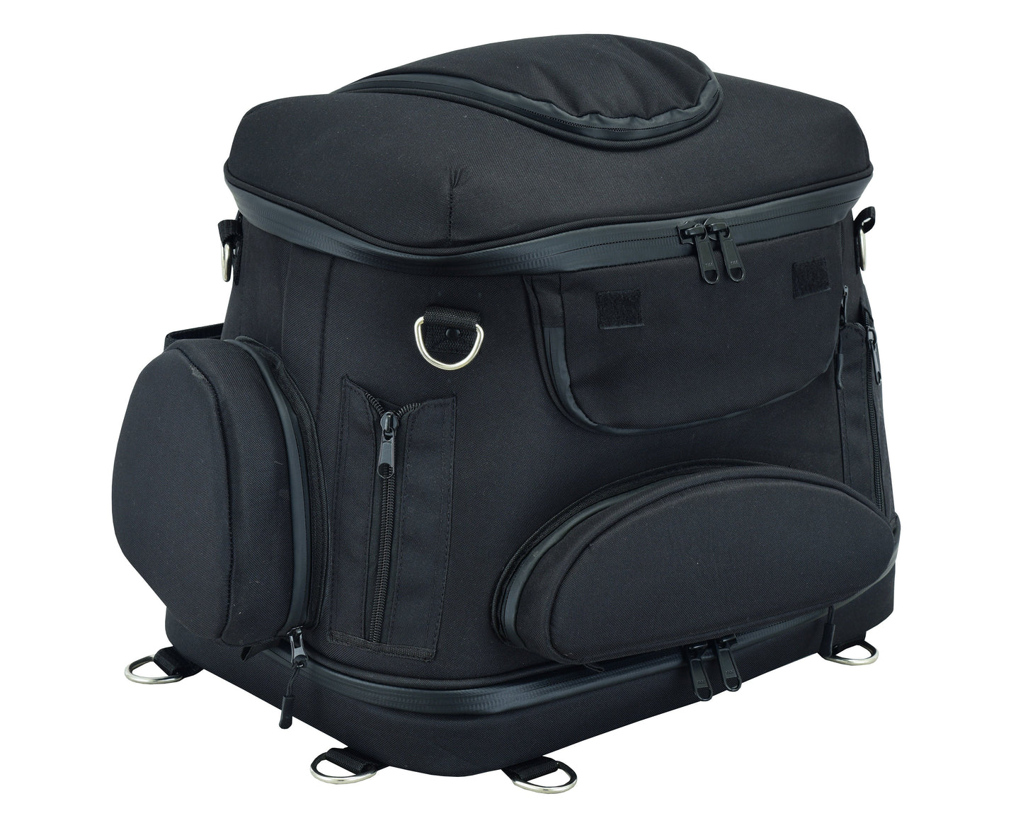 Renegade Classics Black Heavy Duty Textile Motorcycle Pet Carrier Si
