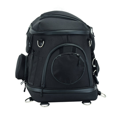Renegade Classics Black Heavy Duty Textile Motorcycle Pet Carrier Si
