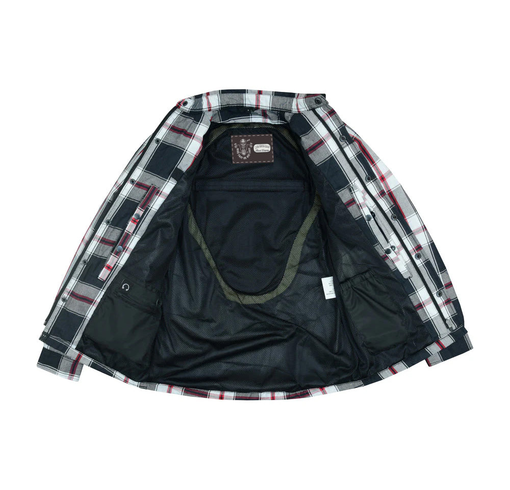 Alpha Check - White & Red Black