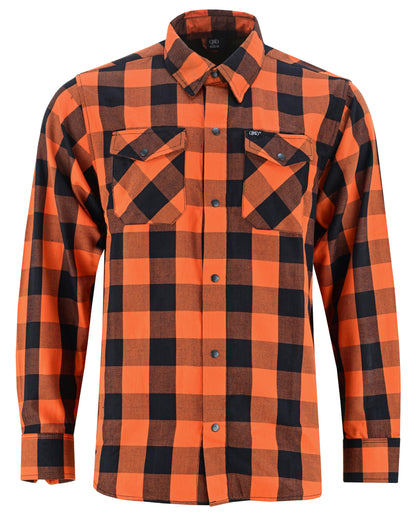 Flannel Shirt - Orange and Black