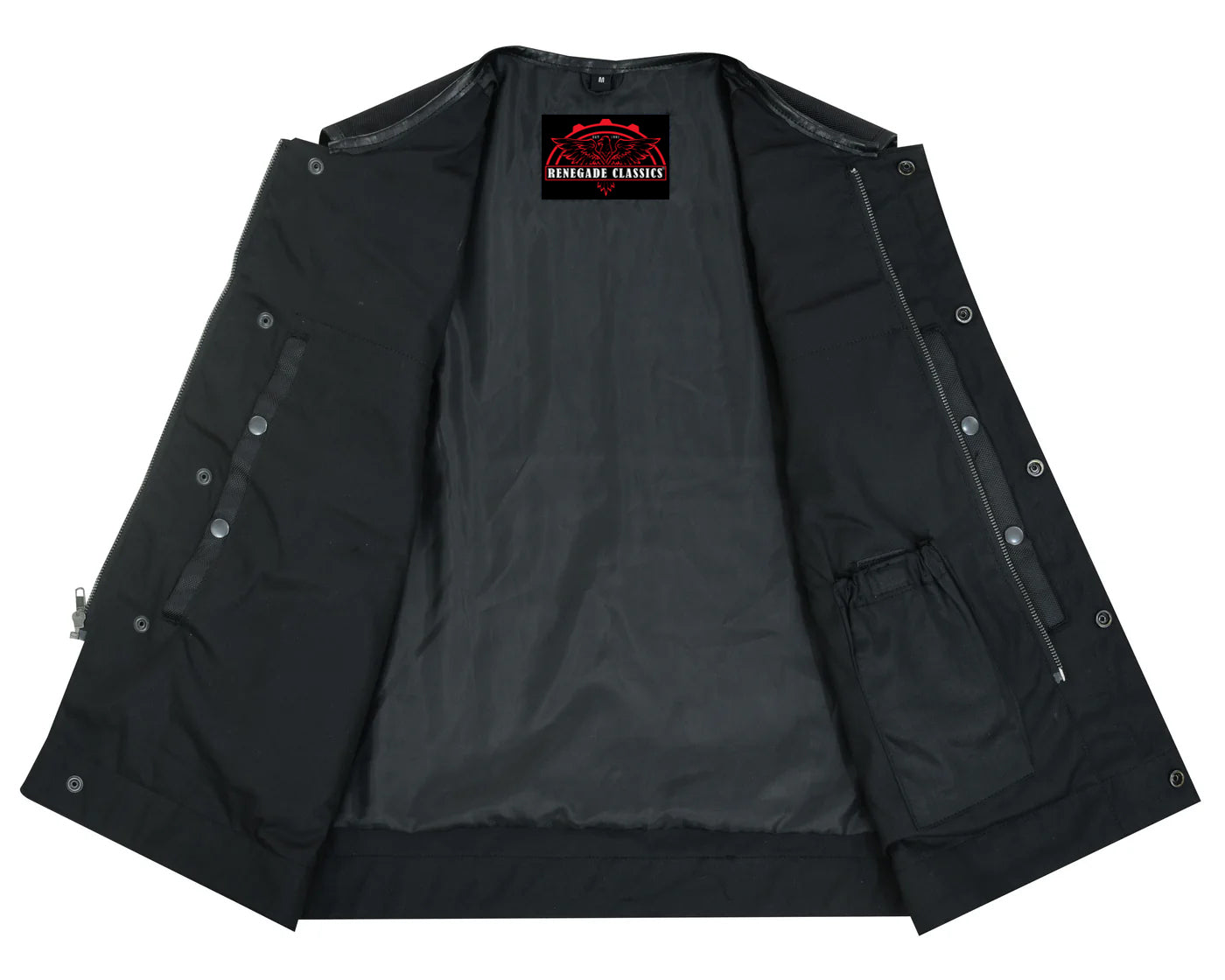Concealed Snap Closure, Textile Material, W/O Collar & Hidden Z