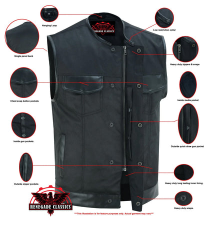 Concealed Snap Closure, Textile Material, W/O Collar & Hidden Z