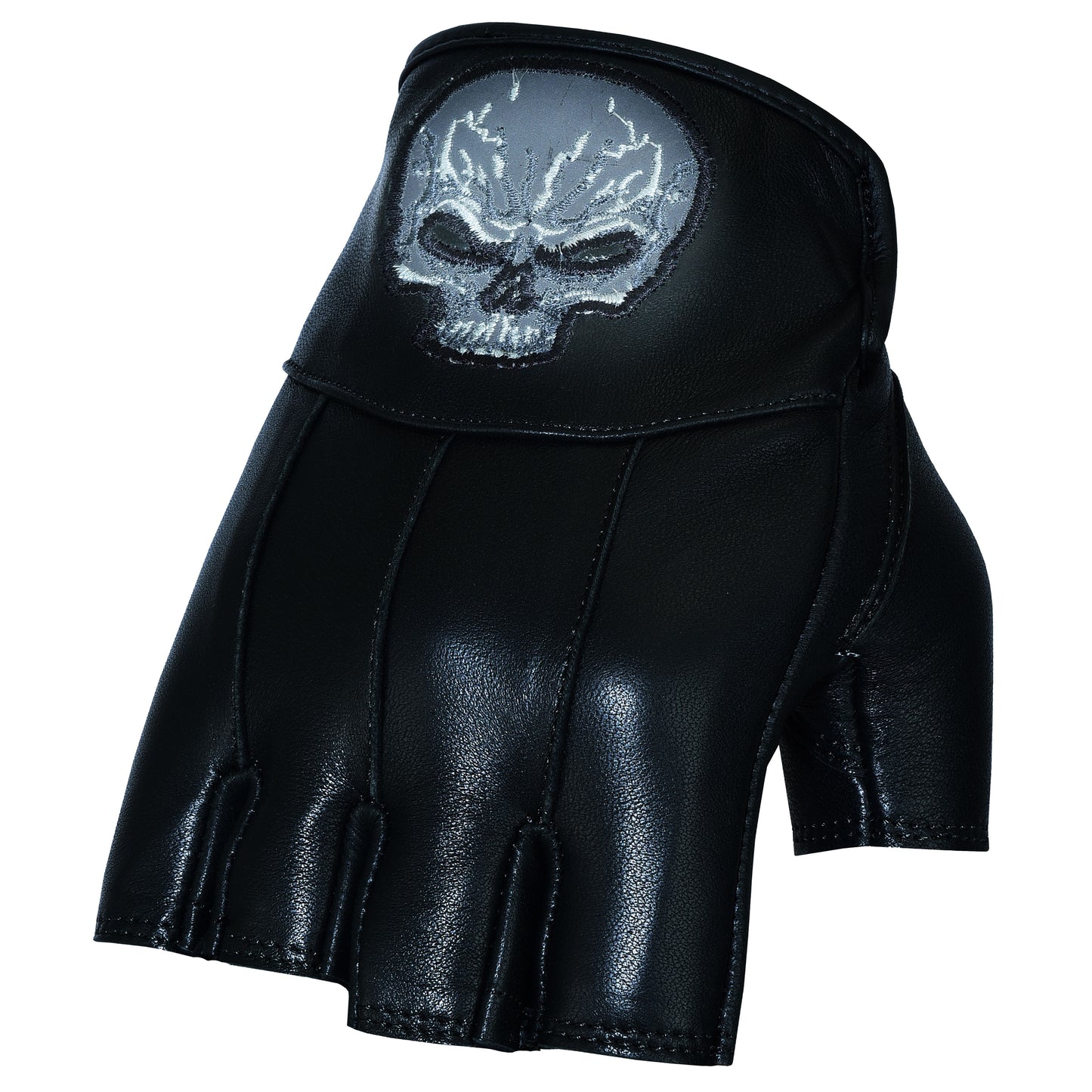 Reflective Skull Fingerless Glove