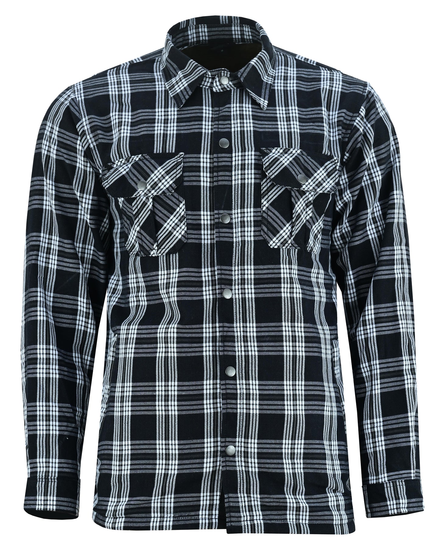 Checkered Champ Men’s Black and White Armored Flannel Shirt