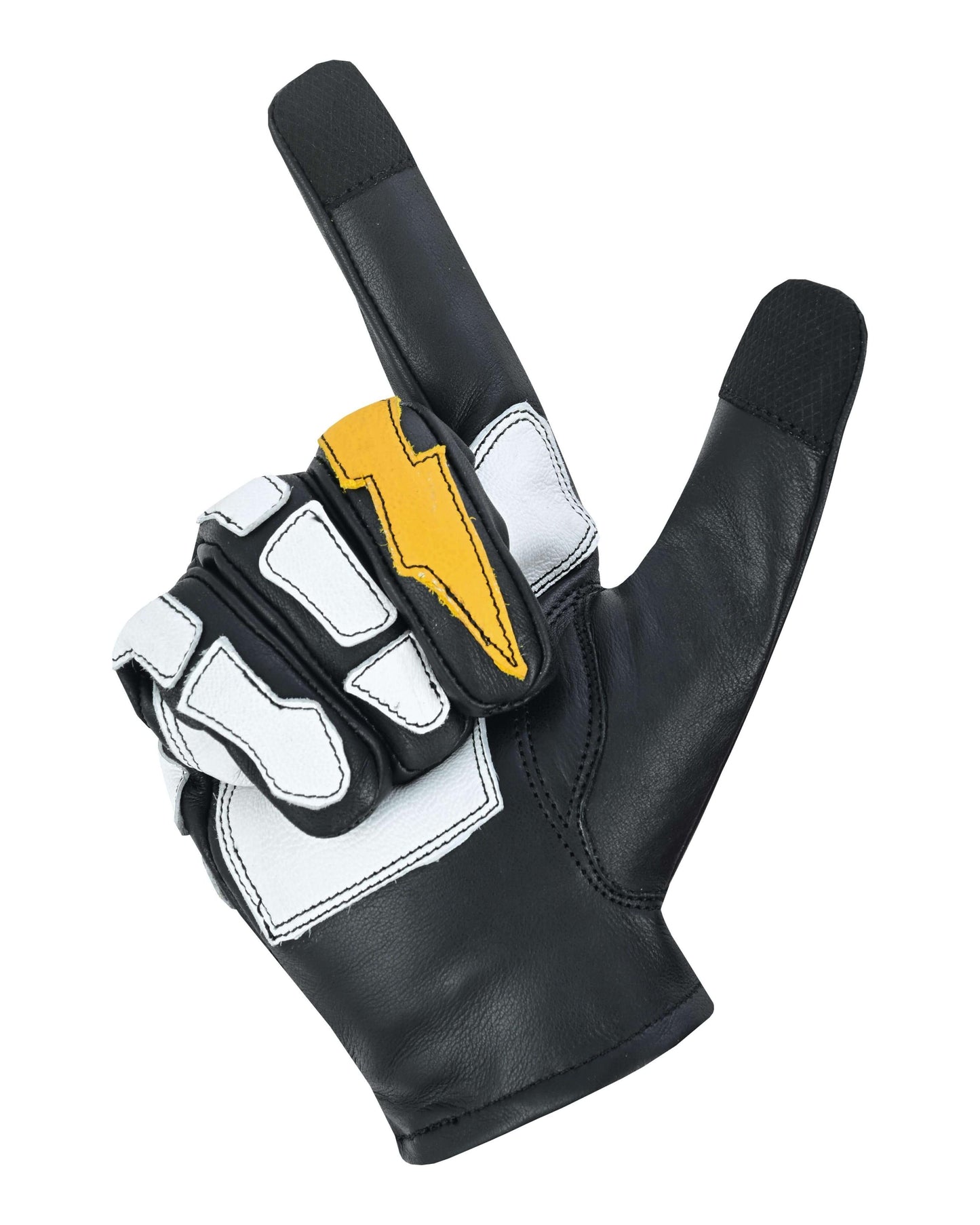 Zaurik - Leather Skeleton Gloves For Men