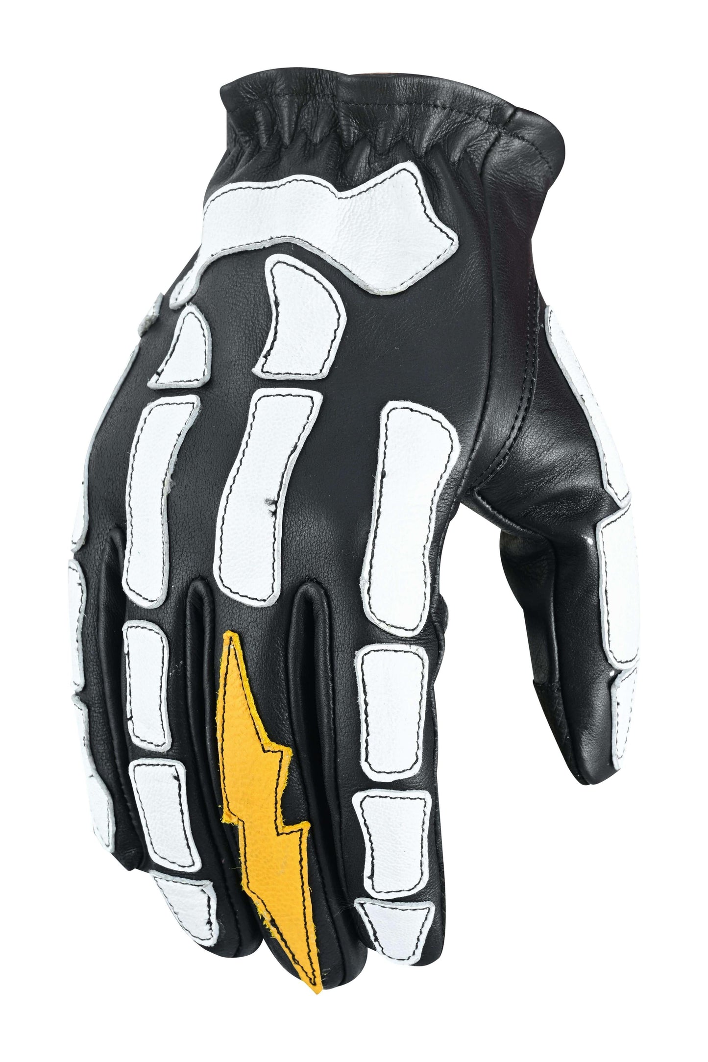 Zaurik - Leather Skeleton Gloves For Men