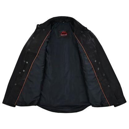Men's Premium Lightweight Black Leather Shirt