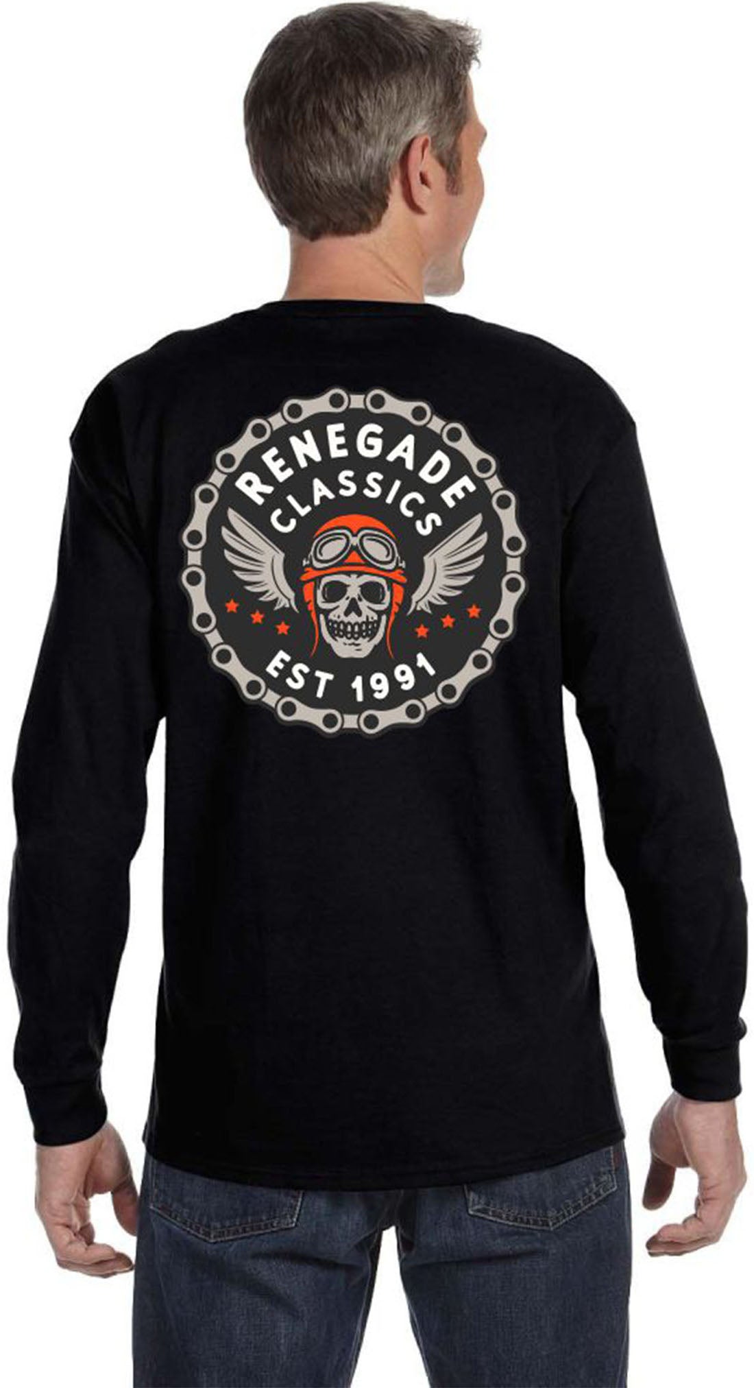 RC Chain Skull Men's  Long Sleeve Shirt