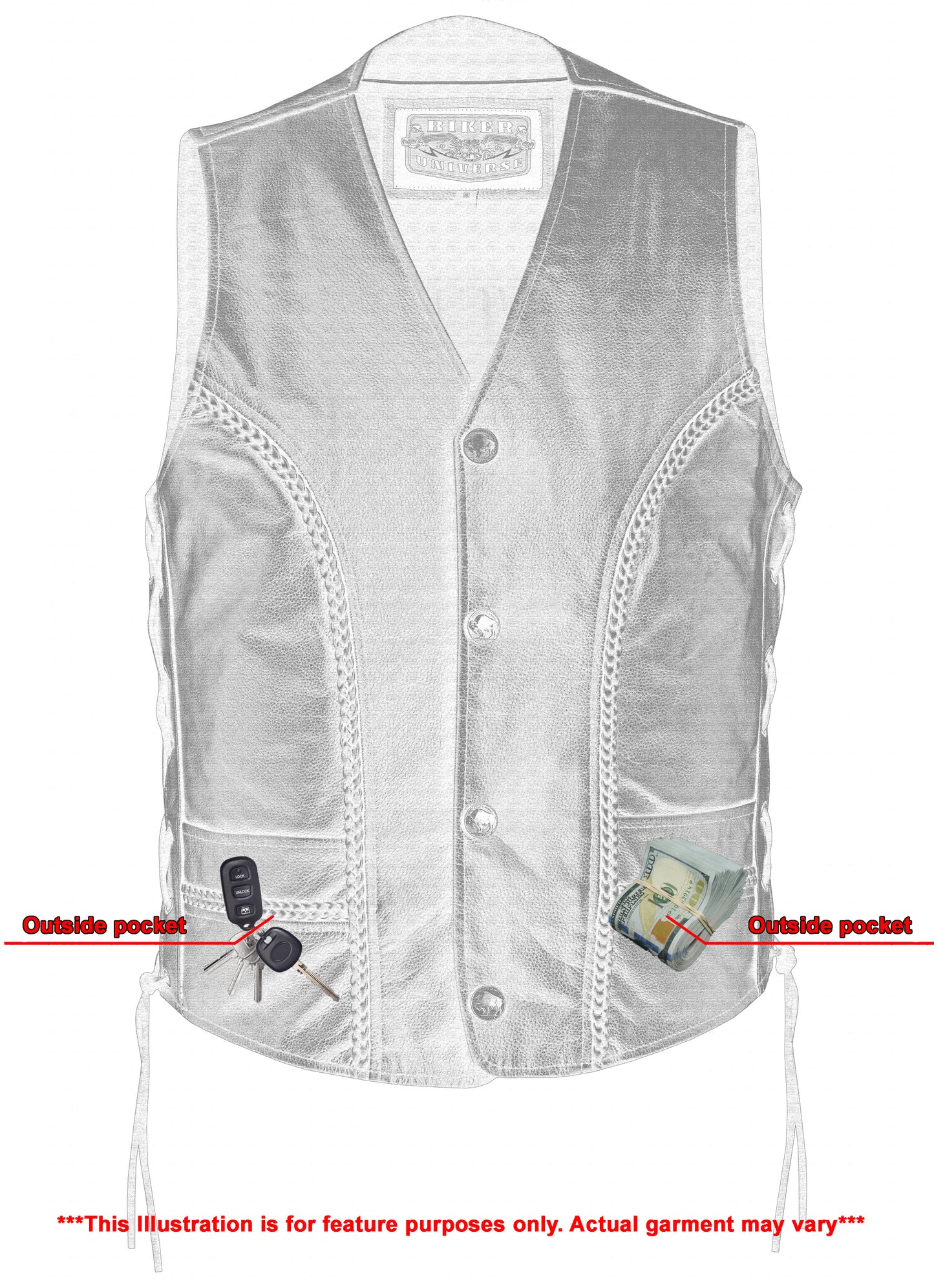 Rustler Leather Motorcycle Vest