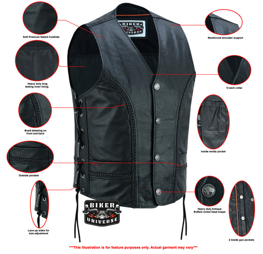 Rustler Leather Motorcycle Vest