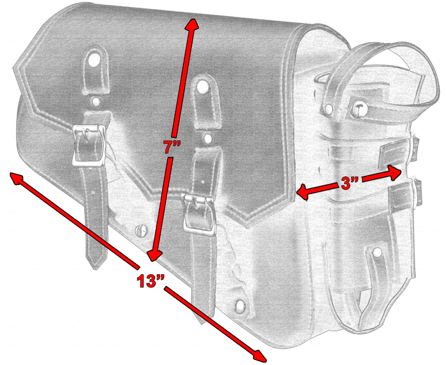 Right Side Synthetic Leather Swing Arm Bag w/Bottle Holder