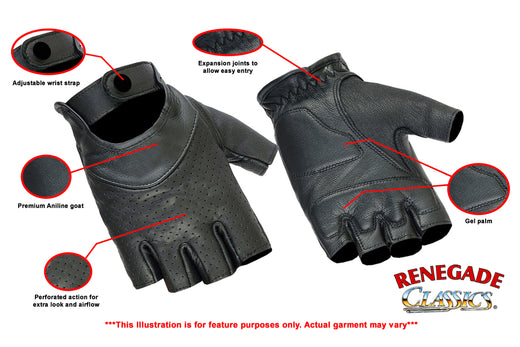RC8 Women’s Perforated Fingerless Glove