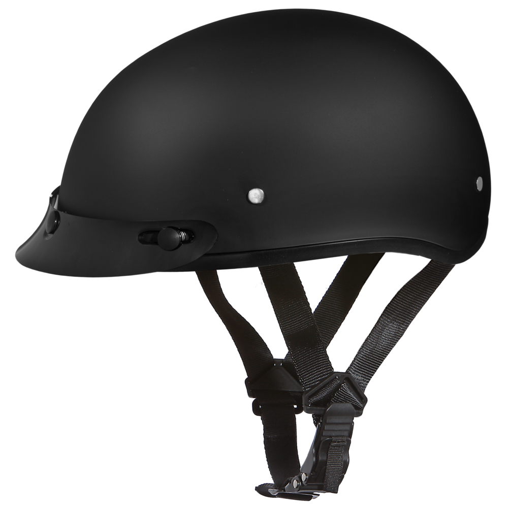 D1-B DOT Approved Daytona Skull Cap Helmet – Dull Black