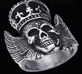 R17 Stainless Steel King Head Biker Ring