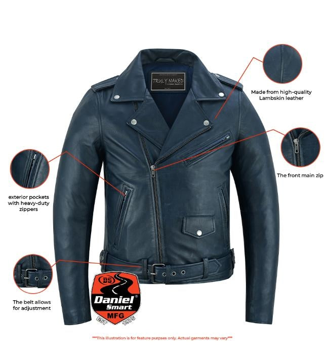 Moonlight Women's Navy Blue Fashion Leather Jacket