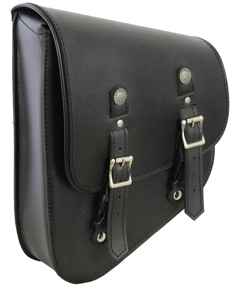 Left Side Premium Leather Swing Arm Bag W/ Buffalo Snaps