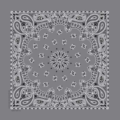 BD255 Bandana Paisley Charcoal