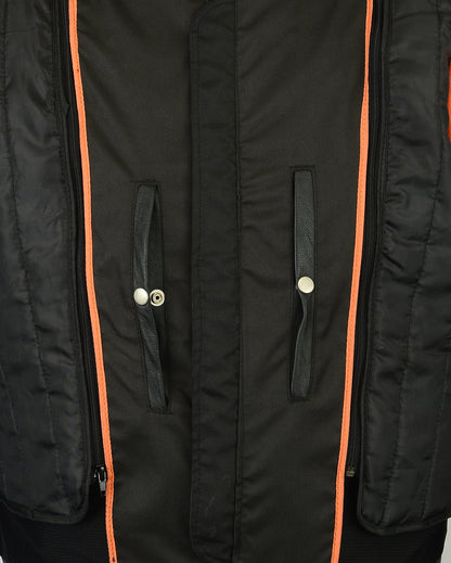 Men's Black Vented Motorcycle Jacket with Plain Sides