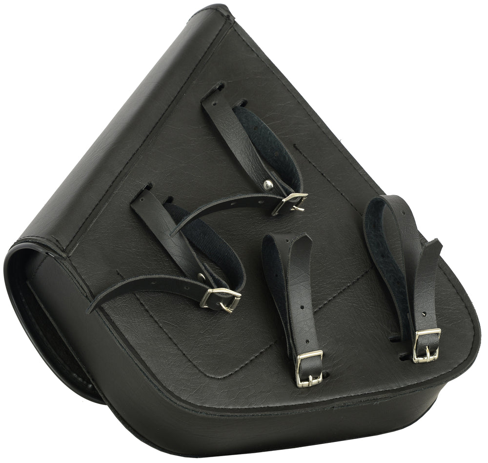 Left Side Synthetic Leather Swing Arm Bag W/ Buffalo Snaps