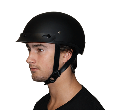 D1-B DOT Approved Daytona Skull Cap Helmet – Dull Black