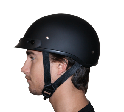 D1-B DOT Approved Daytona Skull Cap Helmet – Dull Black