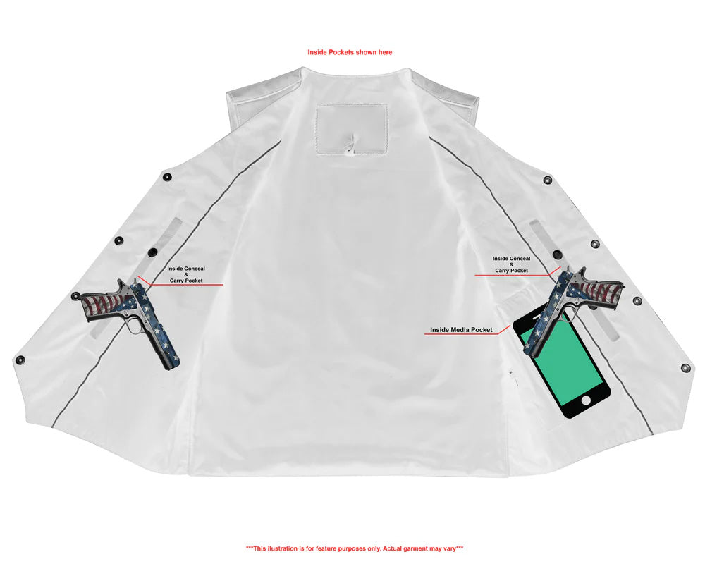 Men's Single Back Panel motorcycle vest