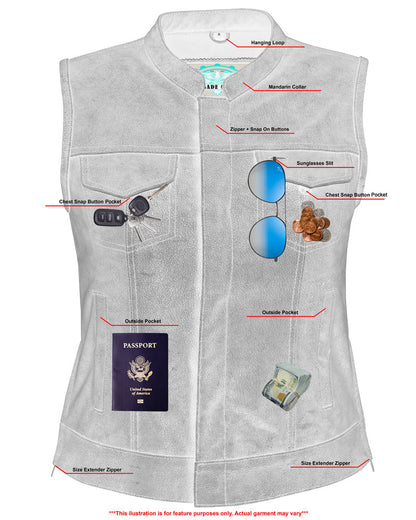 Women's Premium Single Back Panel Concealment Vest - GRAY