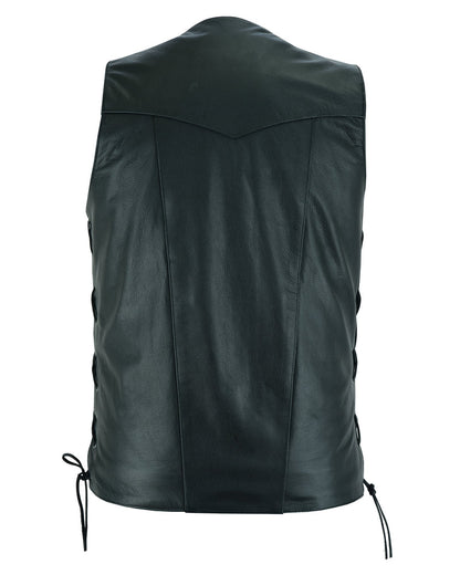 Men's Ten Pocket Utility Black Vest - TALL