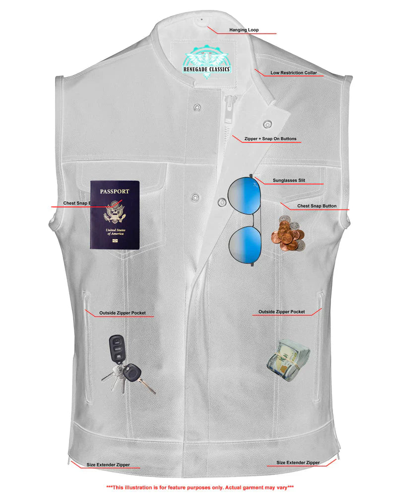Eclipse Black Motorcycle Vest - Hidden Smart Access Pockets & Durable Lining