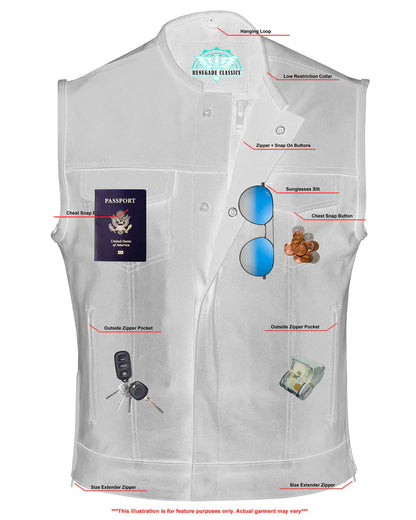Eclipse Black Motorcycle Vest - Hidden Smart Access Pockets & Durable Lining