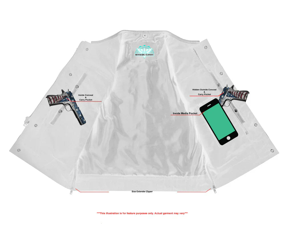 Eclipse Black Motorcycle Vest - Hidden Smart Access Pockets & Durable Lining