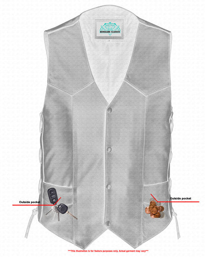 Men's Side Lace Economy Vest - Black