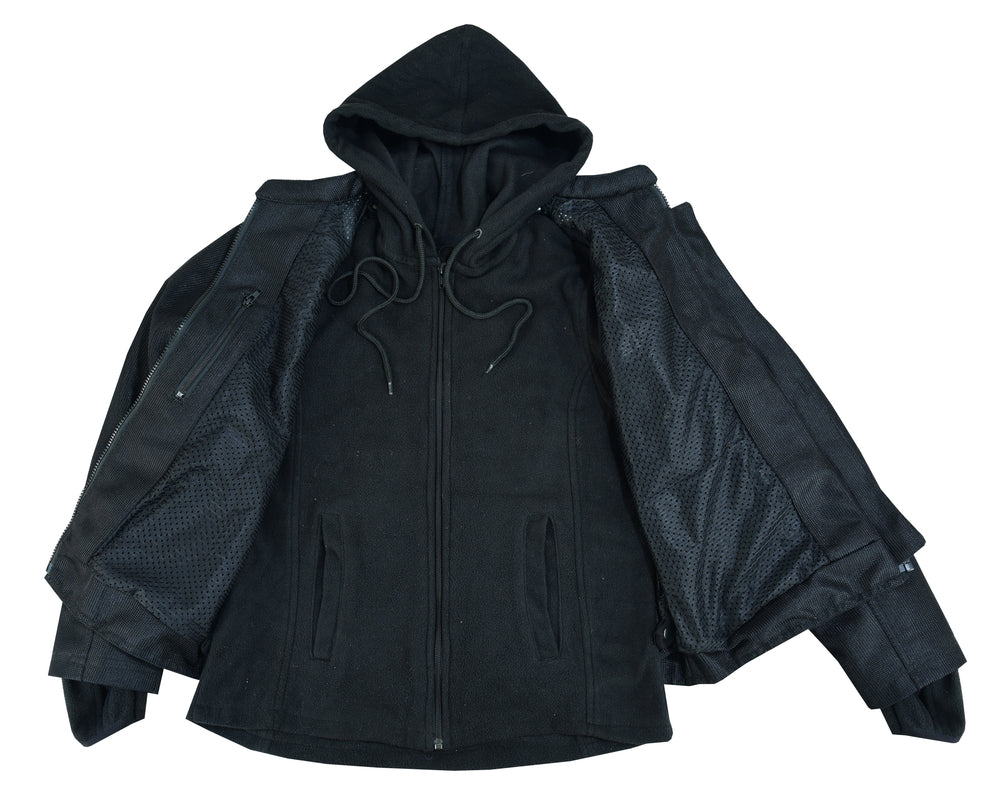 Darkstream Women's Mesh  Motorcycle Jacket - Black/ Black Tone Reflective