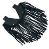 B1004 Black Leather Floor Boards with Fringe - Small