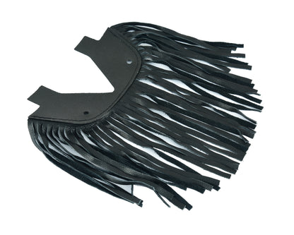 B1004 Black Leather Floor Boards with Fringe - Small