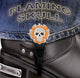 BBS/FS6 Weather Proof- Boot Straps- Flaming Skull- 6 Inch