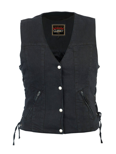 RC906BK Women's Single Back Panel Concealed Carry Denim Vest