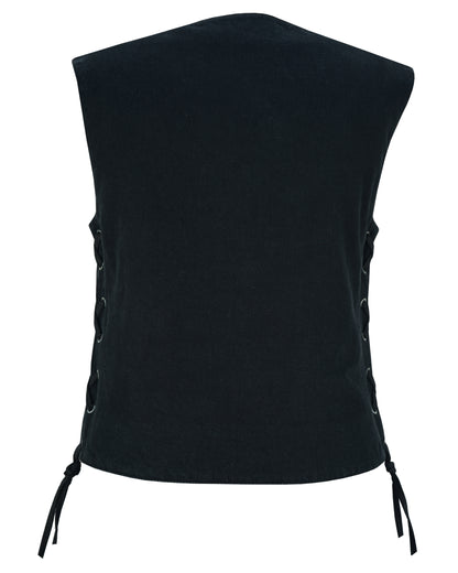 Women's 6 Pocket Denim Utility Vest - Black