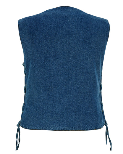 Women's 6 Pocket Denim Utility Vest - Blue